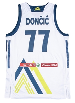 2017 Luka Doncic Game Used F.I.B.A Slovenia National Team Home Jersey (MEARS)